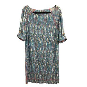 Lilly Pulitzer Camie T-Shirt Dress in Clam Jam Blue size M Nautical Artsy natura